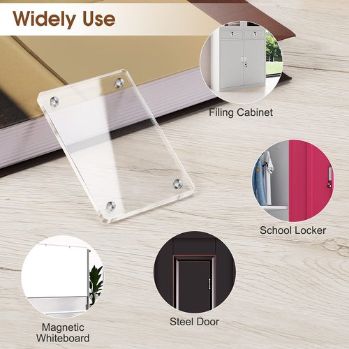 Fintie Acrylic Magnetic Photo Frame for 2x3-Inch Film - Double Sided Fridge Picture Frame for Fujifilm Instax Mini 12 11 EVO 40 99 / Mini Link 3/2 Printer, Polaroid Instant Films - Clear (Pack of 4)