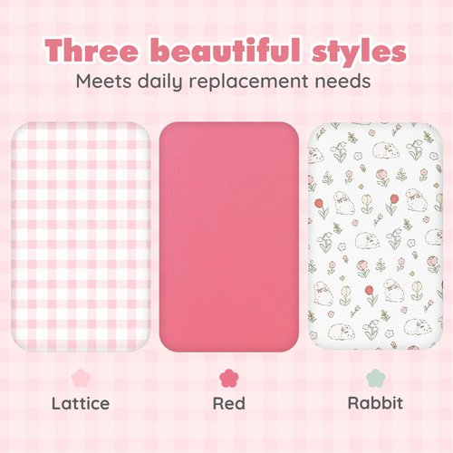 3 Pack Cotton Bassinet Sheets - 33"x19" for Baby Delight, Jimglo, BabyBond, BCOL, Maxi-COSI and Most Regular Bedside Sleeper, Ultra Soft & Skin Friendly Bassinet Fitted Sheets, Pink Flower