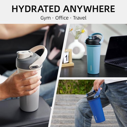 BJPKPK Insulated Tumbler - 25 oz Stainless Steel Shaker Water Bottle for Protein Mixes | Forest Green