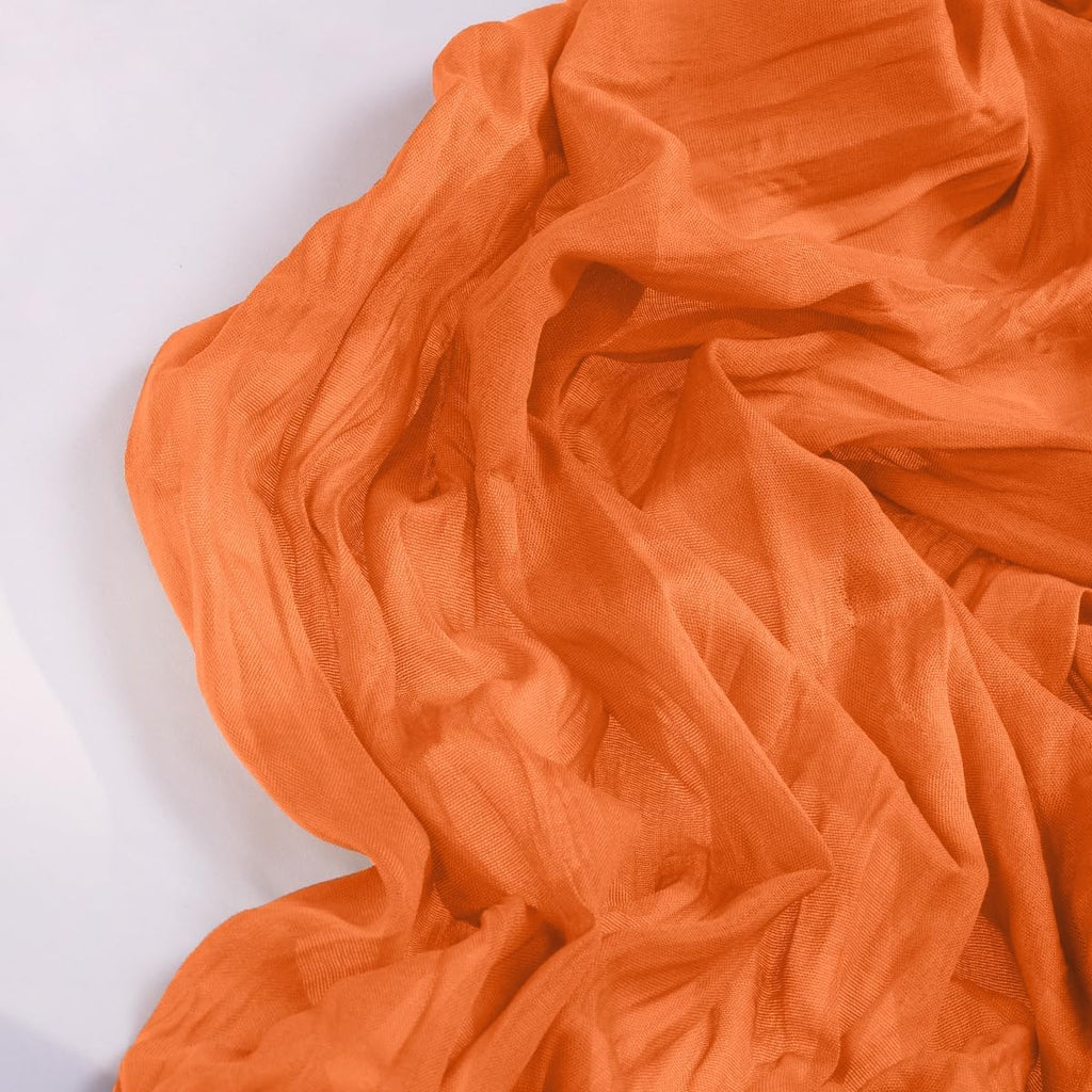 Skiennix Orange Cheesecloth Table Runner - 6 Pack Boho Gauze Decor for Weddings & Parties | 120 Inches