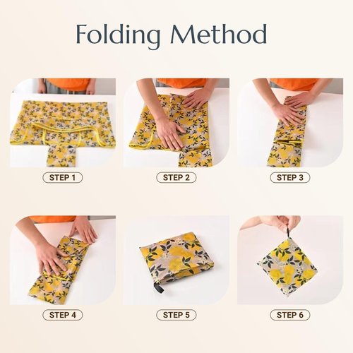 Foldable Reusable Shopping Bags, Large Sustainable Grocery Bag, Durable Foldable Tote, Washable Cloth Bags with Handles (Light style (fruit and plants))