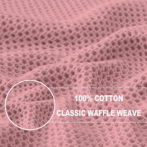 Homaxy 100% Cotton Waffle Weave Kitchen Dish Towels - Ultra Soft & Absorbent, 13 x 28 Inches, 8-Pack in Dried Rose