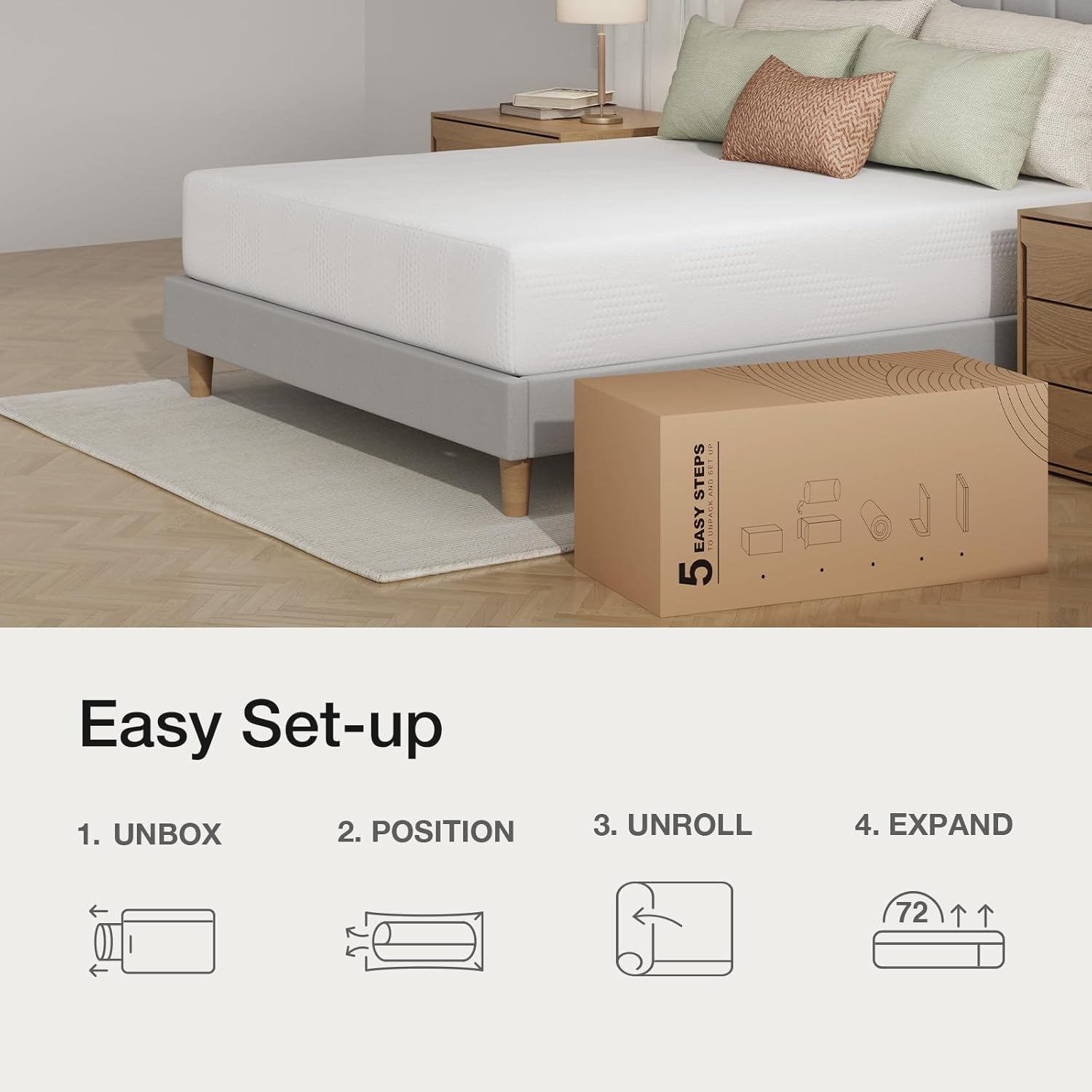 Novilla Queen Mattress - 10 Inch Gel Memory Foam for Comfortable, Cooling Sleep | CertiPUR-US Certified