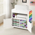 Kikihouse Craft Organizer Cart - Storage Cabinet for Cricut with Drawers & 30 Vinyl Roll Holder | Ideal for Home Craft Room