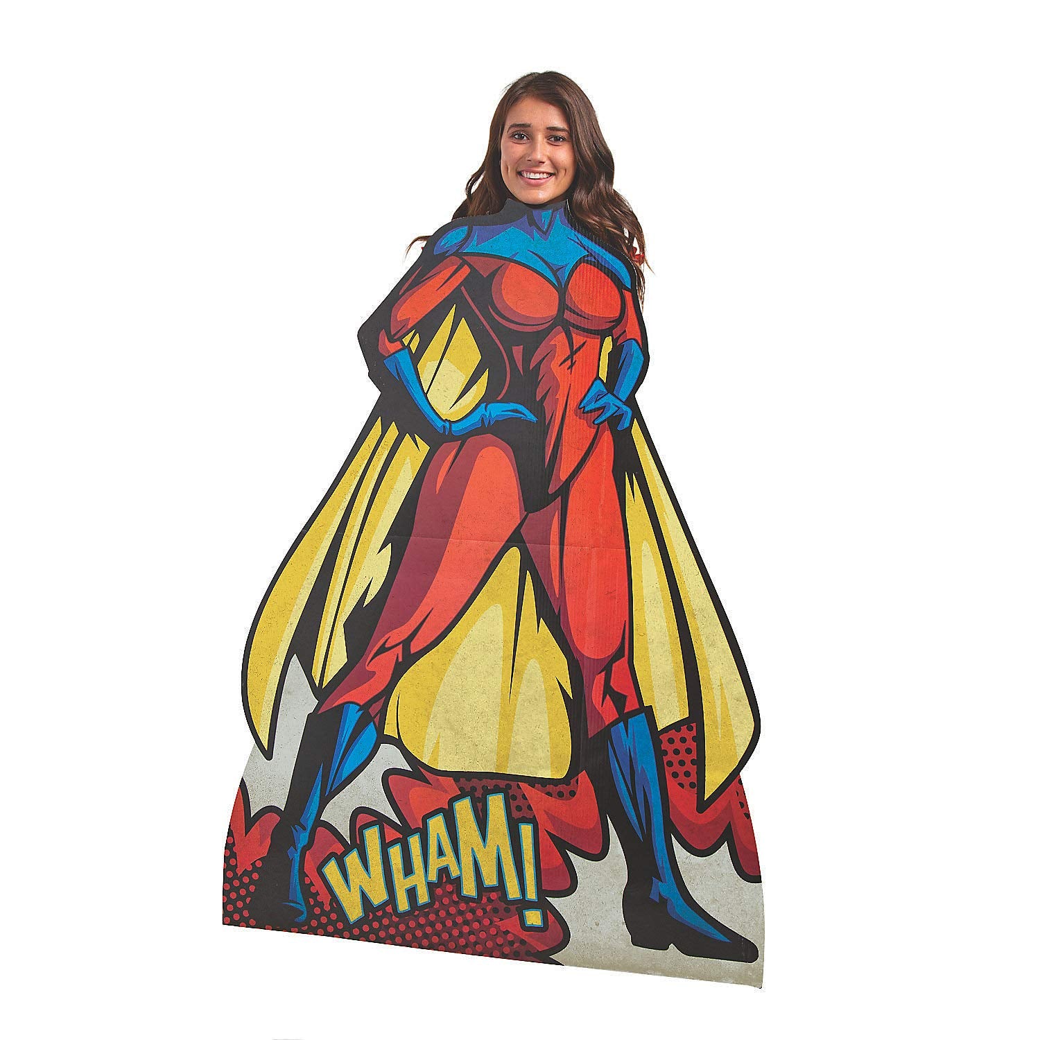 Female Superhero Cardboard Stand in Photo Stand-Up - Party Photo Booth Supplies