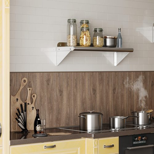 KYBOLT 12" x 48"Commercial Stainless Steel Wall Mounted Shelf for Hanging Pots and Pans - Ideal for Storage in Restaurants, Kitchens, Homes, and Hotels
