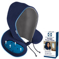 Sealy, Infused-Gel Hooded Travel Pillow with Airflow Memory Foam, Tailored Just for You with Contoured Support, The Ultimate Rest for Flights, Rides, and Your Home, Blocks Cold Drafts, Navy