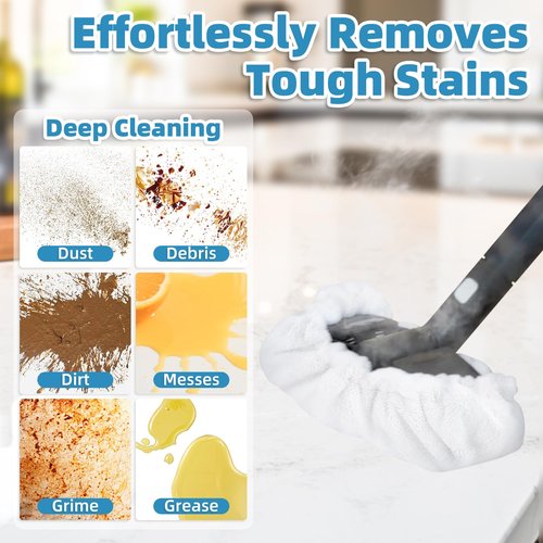LOVECO 6 Pack Large Bonnets (Rectangle) Steam Mop Pads Compatible with Dupray Steam Cleaner & awasky Steam Cleaner, etc, Reusable Washable Steam Cleaner Accessories for Multi-Surface