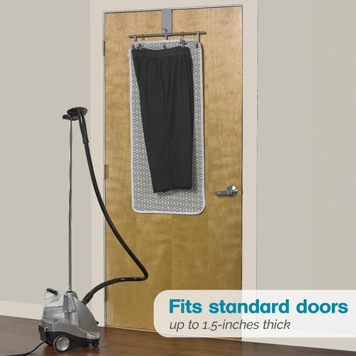 Polder Over-the-Door Steaming Station, Clothes Steamer Station, 100% Cotton Cover with Water Protection Layer, Portable Garment Steamer Pad, Ideal for Home and Travel, 38" x 19"