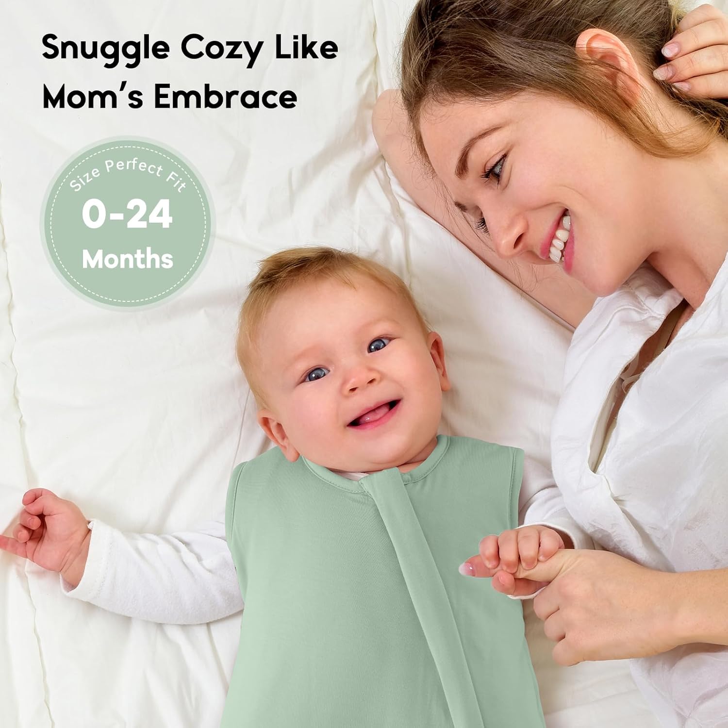 Yoofoss Baby Sleep Sack - Super Soft Rayon Bamboo Wearable Blanket for 6-12 Months | 1.0 Tog, 2-Way Zipper