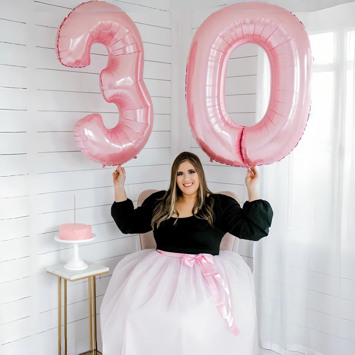 Pastel Pink 40" Balloon Number 0 by [Brand Name] - Large Foil Number Balloons 0-9 for Celebrations