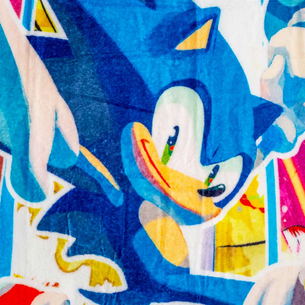 Sonic The Hedgehog Fleece Blanket Set - Bundle with Soft Video Game Blanket Plus Air Freshener, Stickers, More for Kids, Adults, Children | Cozy Sonic Fleece Blanket 45" x 60"