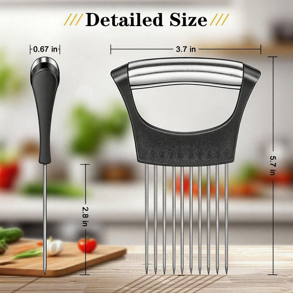 YROJISU 2PCS Onion Holder for Slicing, Onion Slicer Holder, Onion Cutter Vegetable Chopper for Slicing of Tomatoes, Avocados, Eggs and Other Vegetables, Multi-functional Kitchen Gadgets