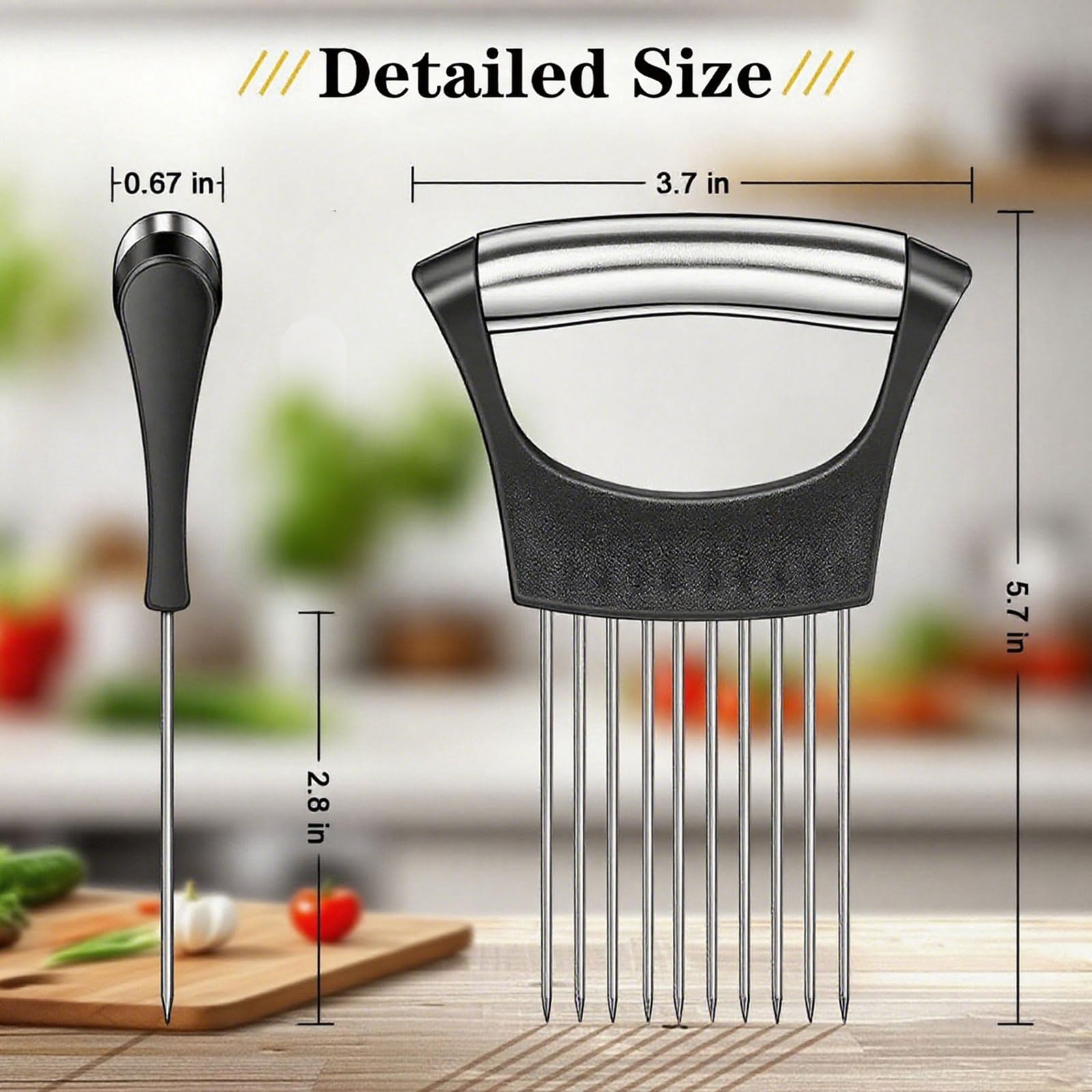 YROJISU 2PCS Onion Holder for Slicing, Onion Slicer Holder, Onion Cutter Vegetable Chopper for Slicing of Tomatoes, Avocados, Eggs and Other Vegetables, Multi-functional Kitchen Gadgets