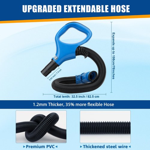 Scienraise ZU560 Vacuum Hose Handle Replacement for Shark Navigator Rotator Lift-Away Upright Vacuum Models ZU560 Blue ZU561 ZU562 UV725 Gray CU520 UV650 ZU560C ZU561QBL Vacuum Replacement Parts