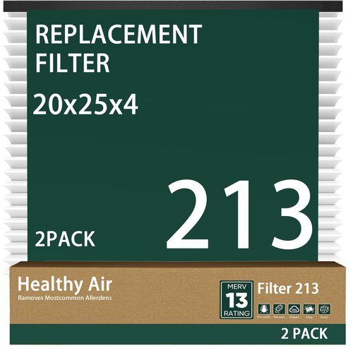 2Pack 213 Replacement Filter Compatible with Whole House Air Purifier 1210, 1620, 2120, 2200, 2210, 2216, 3210, 4200 or 2200 with Upgrade Kit 1213, MERV-13 Filter, 20x25x4 Air Filter