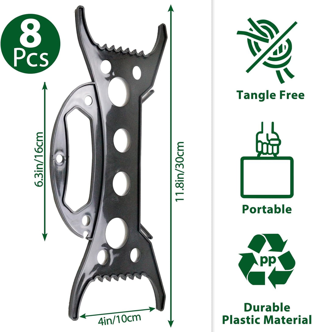 8Pack Christmas Light Storage Holder - All-Purpose Organizer for String Lights & Cords | Black