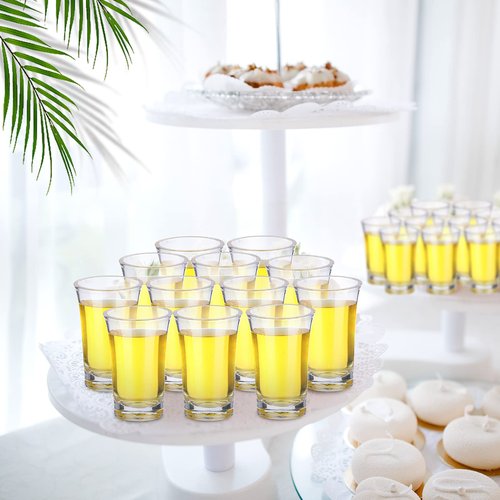 Zubebe 150 Pcs 1.2oz Acrylic Shot Glasses Set with Heavy Base Plastic Clear Round Small Shot Glasses, Bulk for Party Cocktail Vodka Espressos Liqueurs Tequila and Desserts