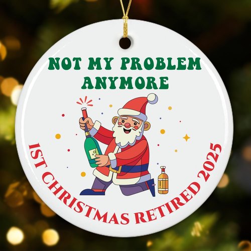 NewEleven Retirement Ornament, Retirement Gift for Woman, Funny Retired Gift for Woman Men, Retired Gifts for Women Mom, Christmas Tree Decorations, First Retirement Christmas Ornament 2025