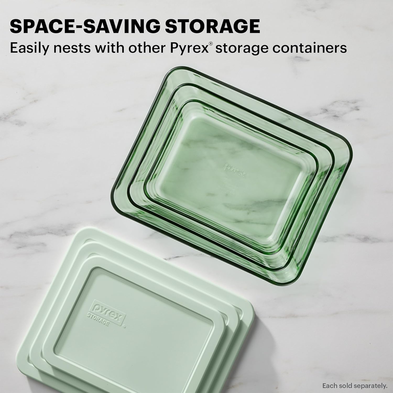 Pyrex Colors Tinted Large Rectangular Food Storage Container - 11 Cup, BPA-Free, Microwave Safe