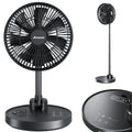 AMACOOL 10'' Foldable Oscillating Fan, 20000mAh Battery Operated with Remote & Timer, Height Adjustable Portable Standing Fan, Quiet USB Output for Camping RV Picnic Home Office Outdoor
