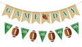 Football Burlap Banner Garland - NO DIY Game Day Banner Pre-Strung Football Birthday Banner Garland Triangle Flags Banners for Football Birthday Party Decorations Indoor and Outdoor