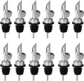 12PCS Weighted Liquor Bottle Pourers, Auto Flip Olive Oil Spout, Stainless Steel Olive Oil Dispenser Spout, Alcohol Pourer Spouts, Liquor Pourers for Suitable About 3/4" Bottle Mouth