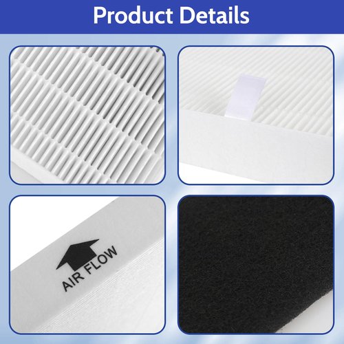 XBGG 115115 HEPA Replacement Filter A for Winix Plasmawave Air Purifier C535 AM90 5300 6300 5300-2 6300-2 9800, 2 True HEPA + 8 Pre-Filters