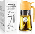 YARRAMATE Glass Olive Oil Sprayer - 2-in-1 Food Grade Premium Dispenser | 16oz Capacity (Orange)