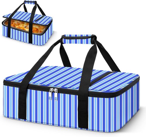 Coobiiya Insulated Casserole Carrier - Thermal Lunch Bag Keeps Food Hot or Cold | Fits 9" x 13" Baking Dish