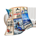 reoqeosy Skiing Blanket Ski Lovers Throw Blankets Cozy Plush Flannel Skiing Sports Blanket Gifts for Girls Boys Women Men 50"x40"