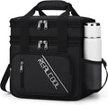 RealCool Insulated Lunch Bag - Double Deck Leakproof Soft Cooler for Work & Travel | Black