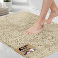 GORILLA GRIP Bath Rug Mat - Thick Soft Absorbent Chenille | Quick Dry Microfiber, 24x17, Sand Color