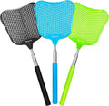 Begonia Telescopic Fly Swatter - Heavy Duty Manual Plastic with Stainless Steel Handle | 3 Pack