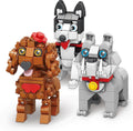 Skiennix Micro Mini Dog Building Blocks - Cute 3D Animal Puzzle Toys for Kids (Husky, Bulldog, Poodle)