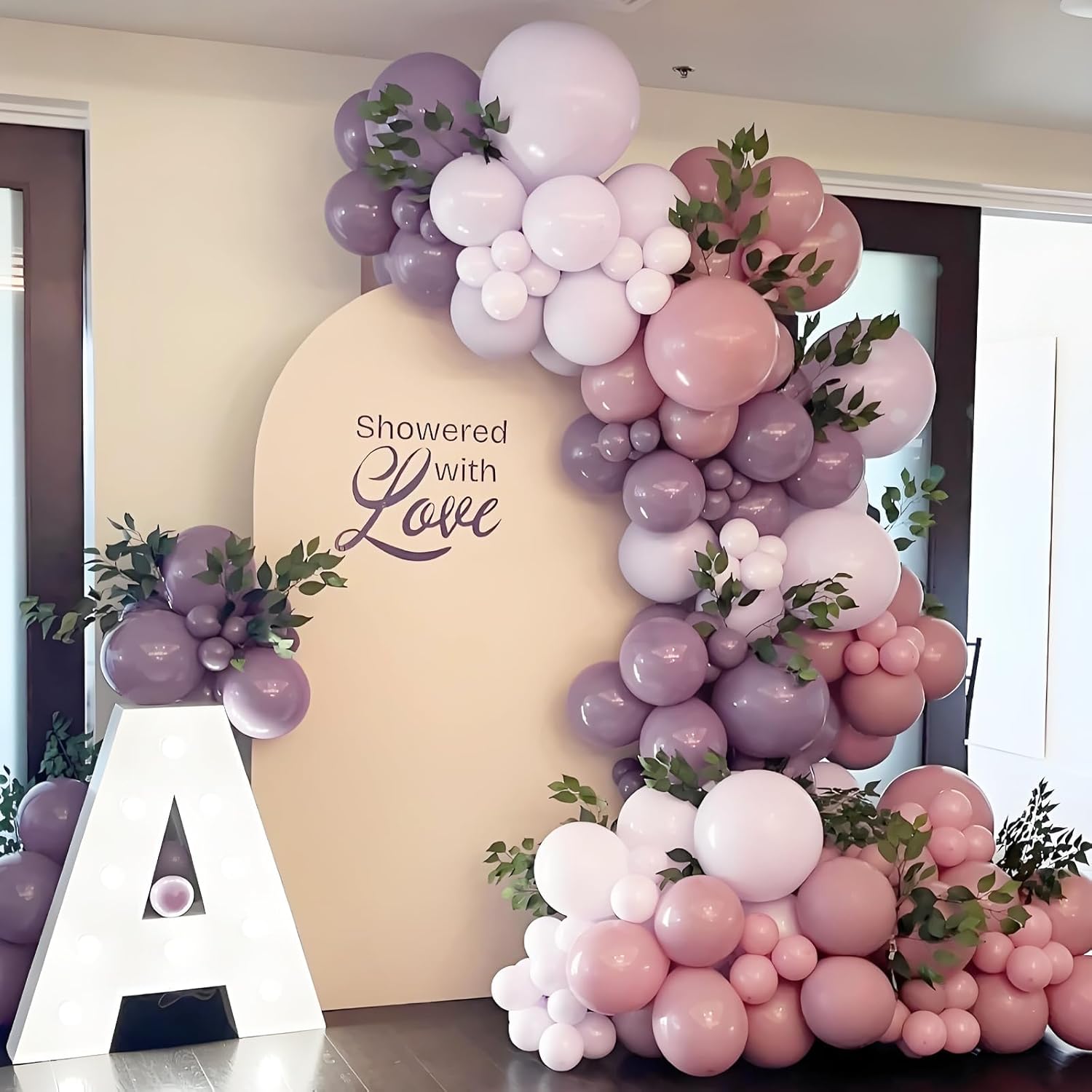 Skiennix Dusty Purple Balloon Set - 120 Pcs in 5-18 Inch Sizes | Perfect for Boho Bridal & Baby Showers