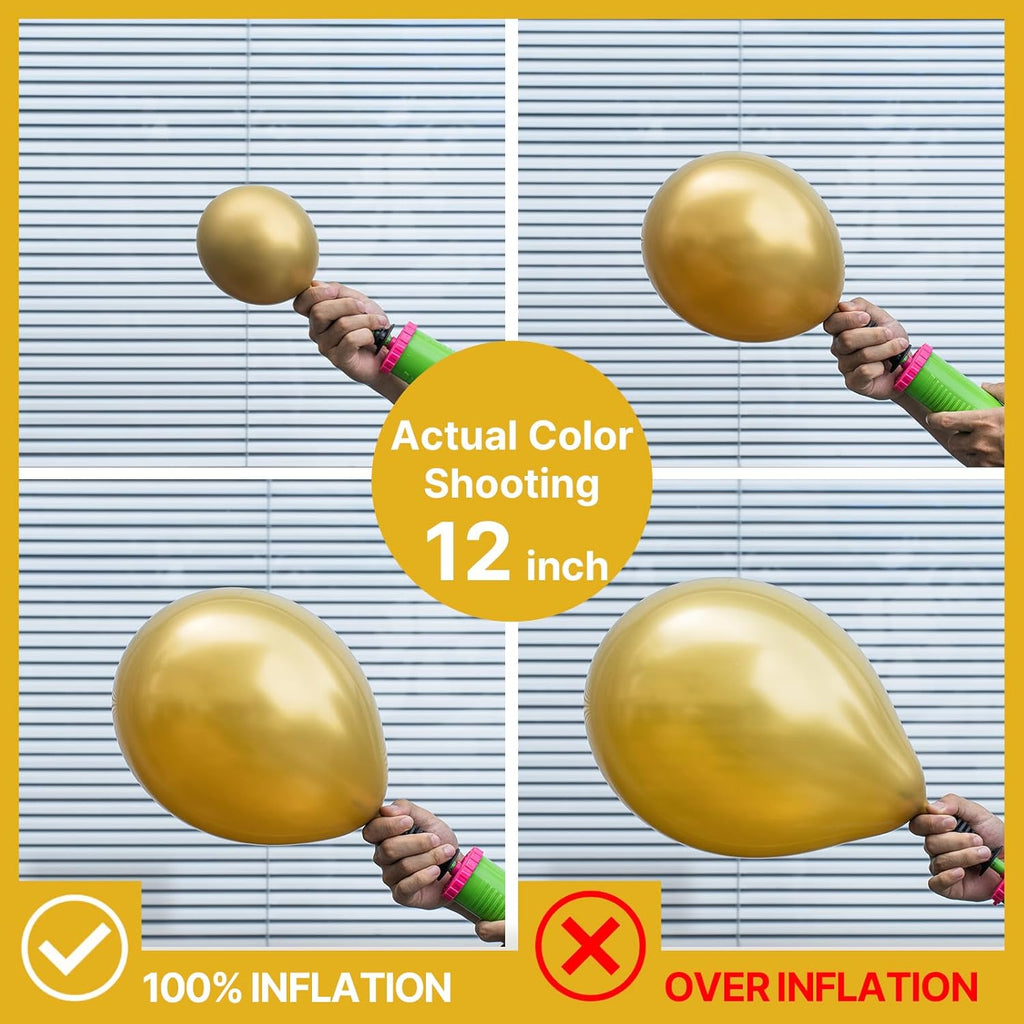 PartyWoo White & Gold Balloons - 140-Piece Pack in Various Sizes for Birthday & Party Decorations