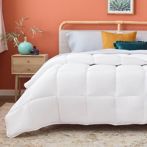 Linenspa White Down Alternative Comforter | All-Season Queen Size Duvet Insert with Box Stitch & 8 Loops