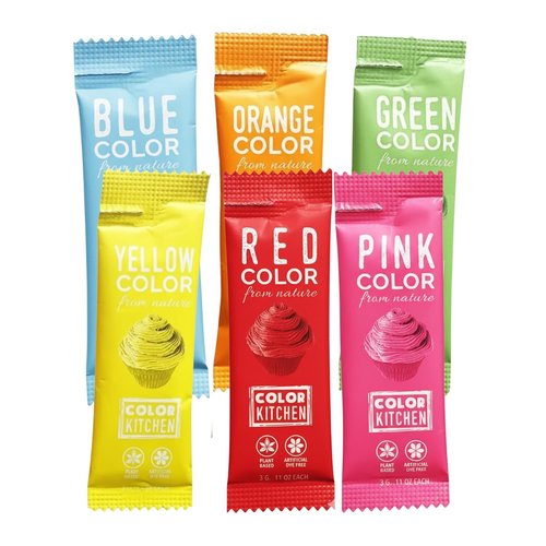 Color Kitchen | Vibrant 6-Pack Food Coloring - Plant-Based, Gluten-Free, Vegan, Non-GMO
