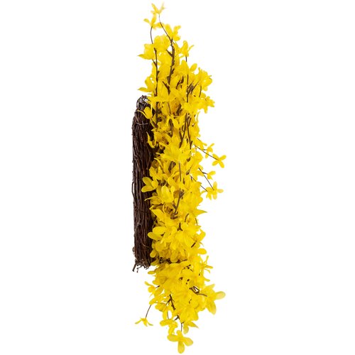 Yellow Forsythia Wreath - 24-Inch Artificial Spring Wreath for Home Decor - Wreaths for Indoors or Covered Patio Use Only by Pure Garden