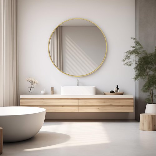 NEWBULIG Gold Round Wall Mirror 36 Inch, Bathroom Mirrors for Over Sink, Wall Decor for Bathroom, Entryway, Bedroom, Vanity