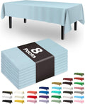 Pureegg Disposable Plastic Table Cloths - 54 x 108 Inch, Leakproof Baby Blue for Easter Parties & Weddings