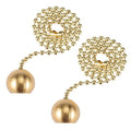 uxcell 12 inch Brass Pull Chain Extension Ornaments Decorative Ball Pendant for Ceiling Fan Light Pack of 2