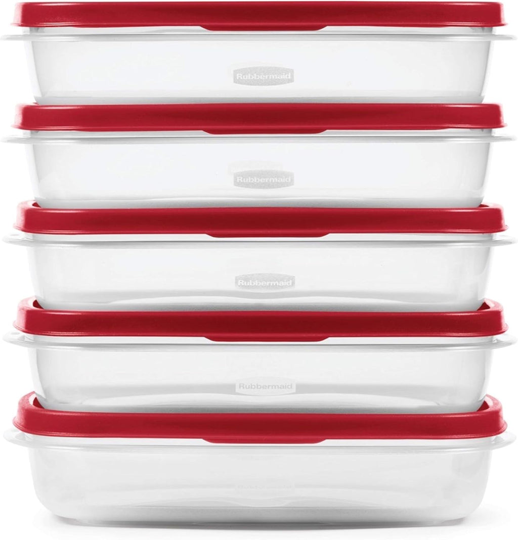 Rubbermaid EasyFindLids Meal Prep Containers - 5.5 Cup Capacity in Vibrant Red Color