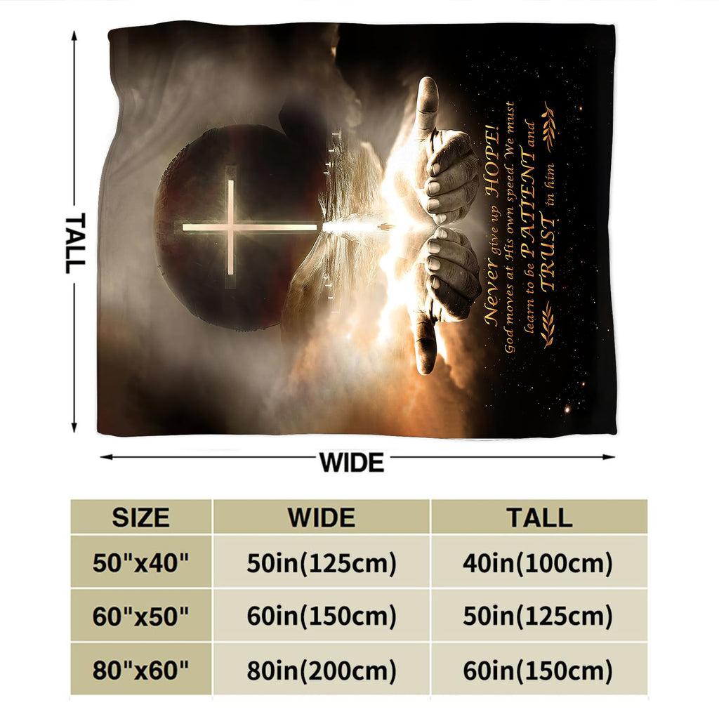 Christian Blanket Cross Hand of God Throw Blanket for Men Kids Teenagers Soft Cozy Warm Fuzzy Fleece Religious Christ Decor Blanket Gifts for Boys Women Girls Couch Sofa Bed 50"X40"
