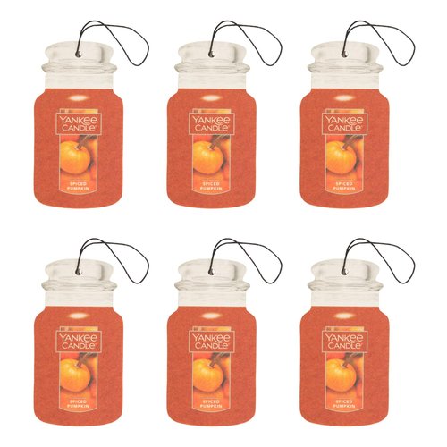Yankee Candle Paper Car Jar, Spiced Pumpkin (Pack of 6)
