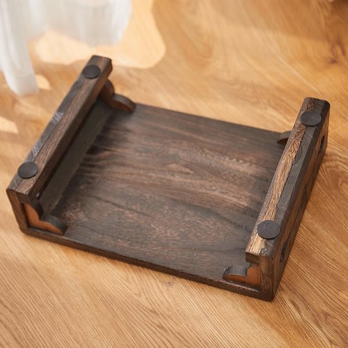 GZQWDC Wood Bed Step Stool,Wide Wooden Stepping Stool for Kids & Adults,Desk Foot Stool,4 inch Step Stool,Low Footrest Step Platform,Surface 15.8"x11.8"