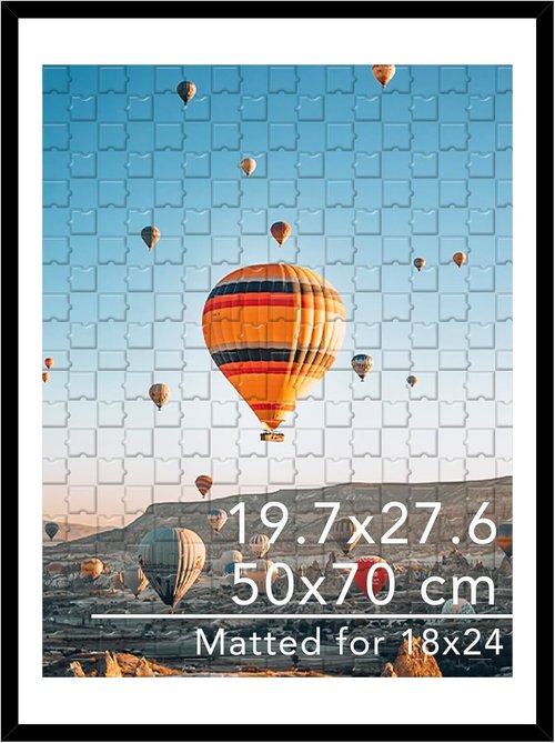 JCJMY Puzzle Frame - Display 1000-Piece Puzzles | Fits 19.7x27.6 Inch or 18x24 Inch with Mat - Black