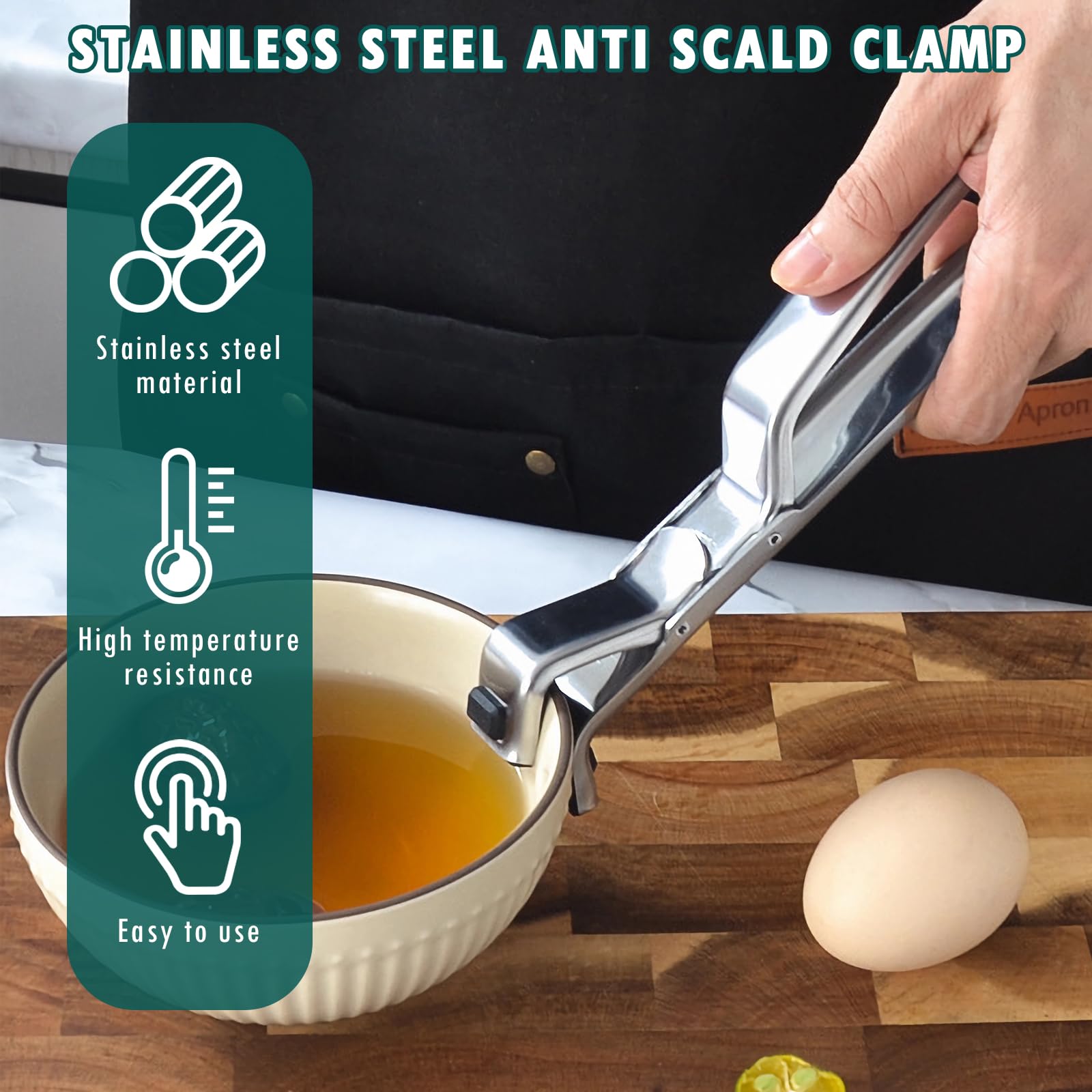 Cxqbsmy 2PCS Stainless Steel Hot Plate Gripper Clips - Multi-Purpose Hot Bowl Dish Plate Gripper Clips Tongs Clamp Holder for Oven, Air Fryer, Steamer, Pots & Bowls, Non-Slip Design