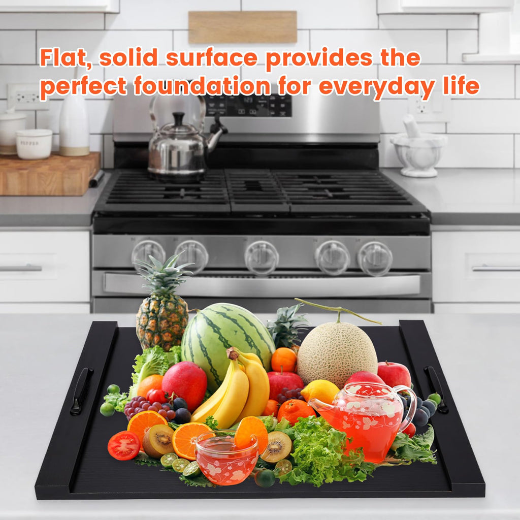 Noodle Board Stove Cover Cutting Board with Handle - Acacia Wood Stove Top Covers Board for Electric/Gas Stove Top, Multiuse Gas Stove Cover Board for Serving Chopping Decorating